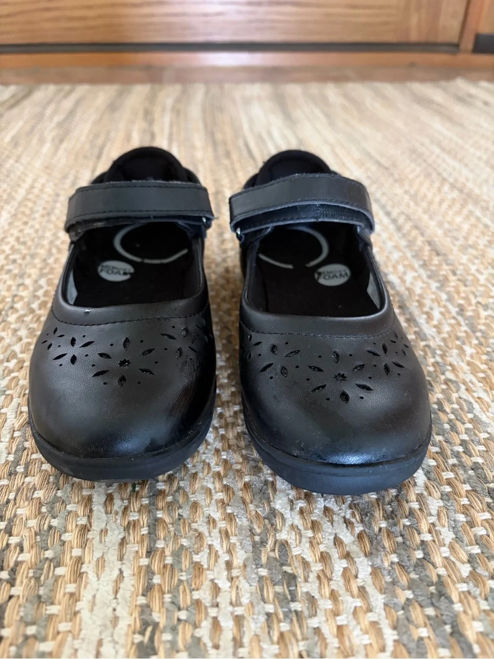 Stride Rite Girls' Black Mary Jane with Perforated Toe